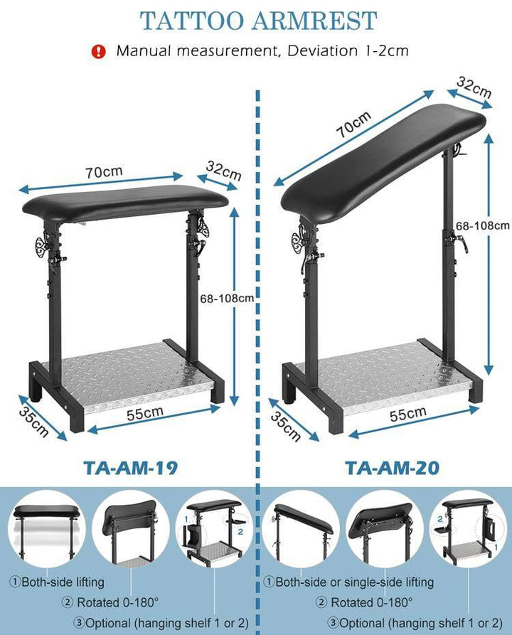 Berkeley-Ink Tattoo Handrest & Tool Holder TA3720 FF-DPI-TTAMRST-3720-BLK