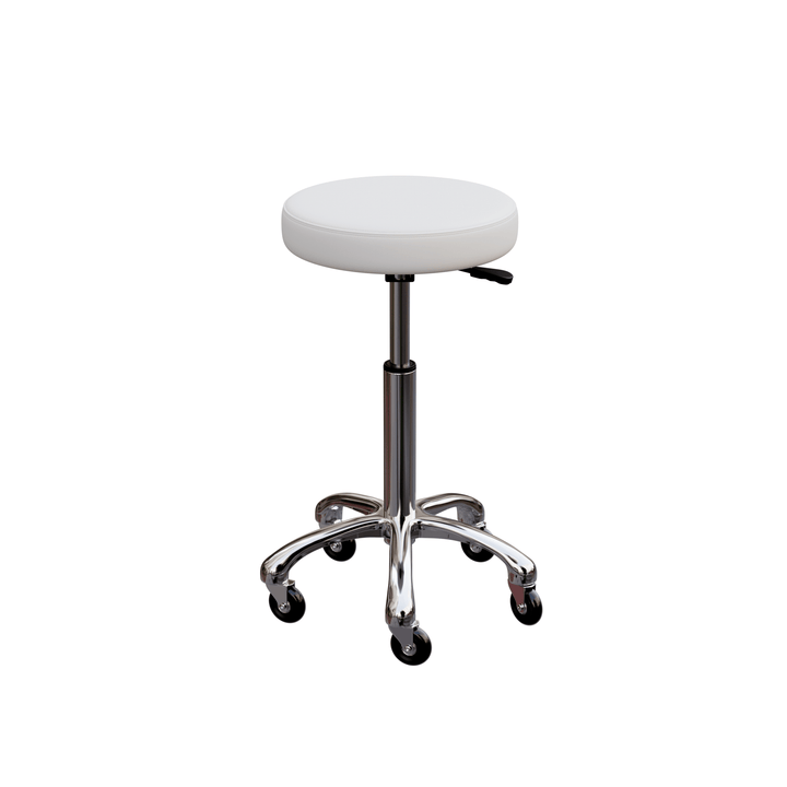 Spa Numa BUTTON Stool with Metal Base (1023A) White FF-SOB-MSTRCHR-1023A-WHT