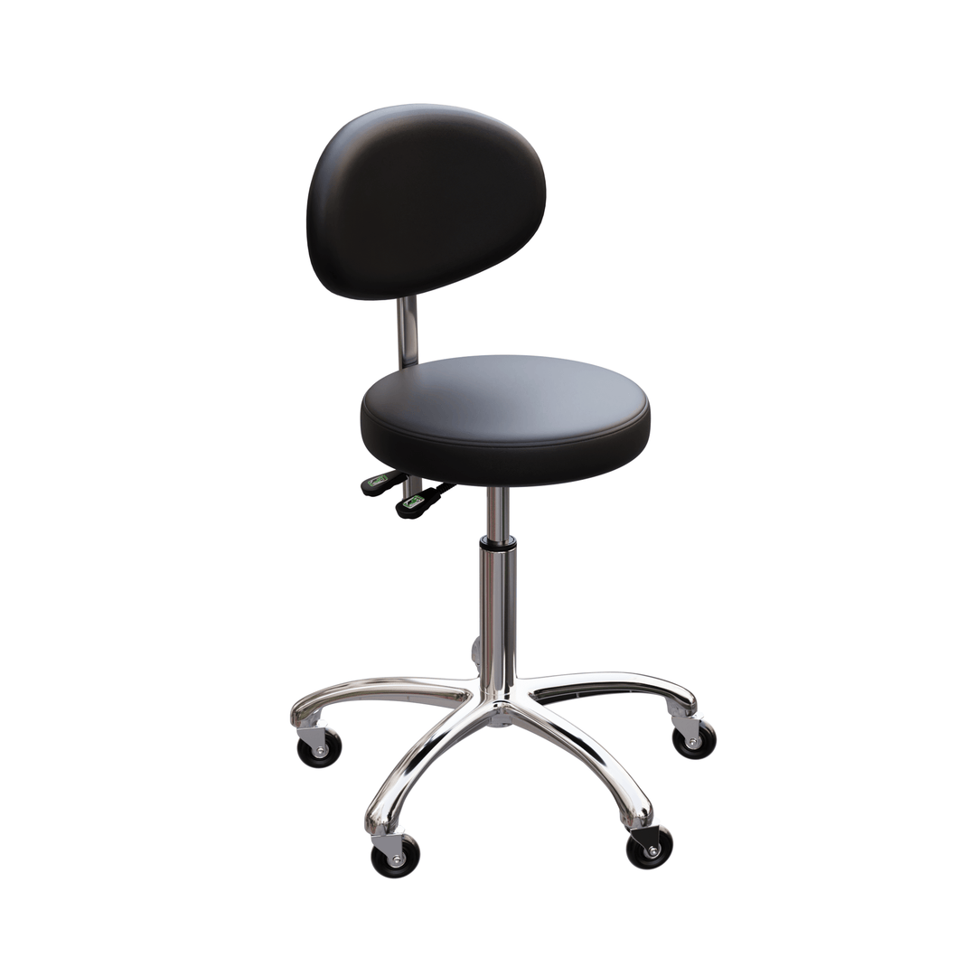 Spa Numa MIA Flat Stool with Flat Backrest (1025C) Black FF-SOB-MSTRCHR-1025C-BLK