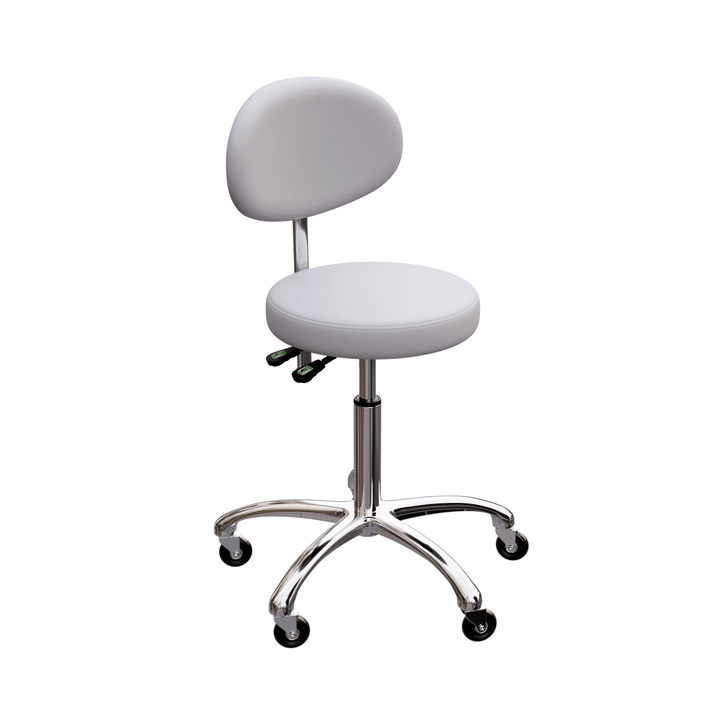 Spa Numa MIA Flat Stool with Flat Backrest (1025C) Silver FF-SOB-MSTRCHR-1025C-SIL