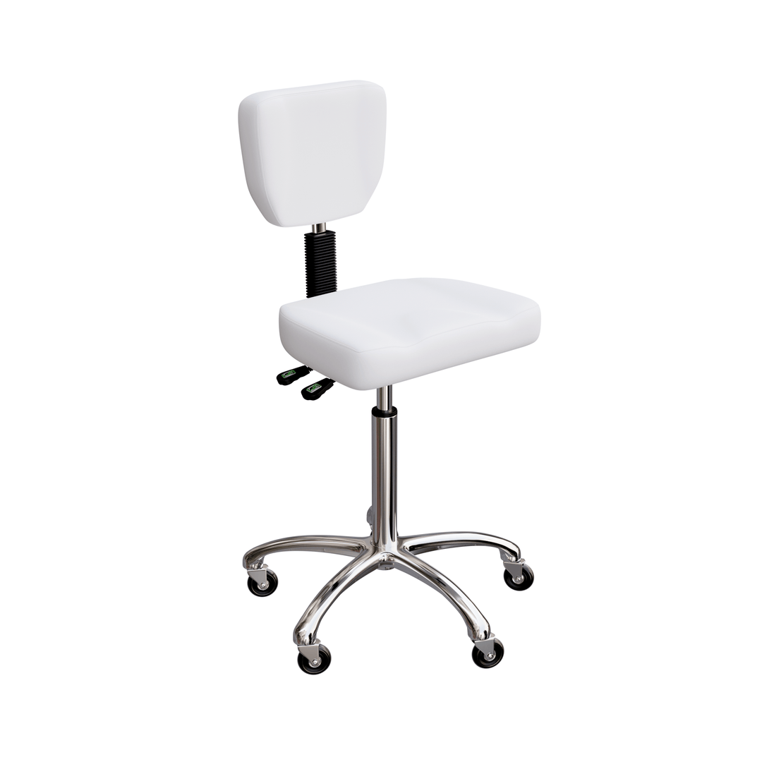 Spa Numa LEXUS Luxury Beauty Esthetician Stool (1030) White FF-SOB-MSTRCHR-1030-WHT