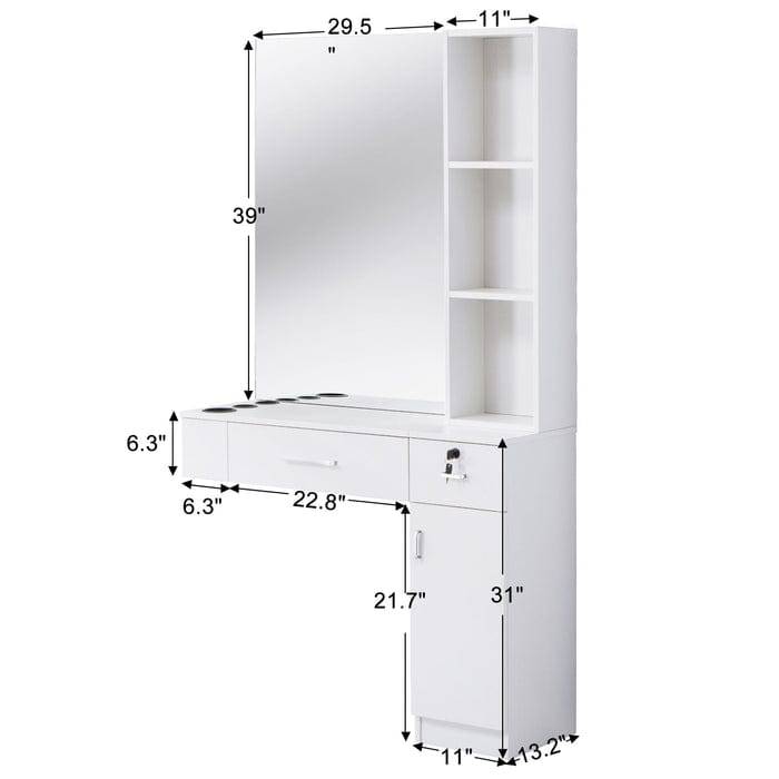 Brooks Salon Furnishing MirroStyle Wall-Mount Hair Station