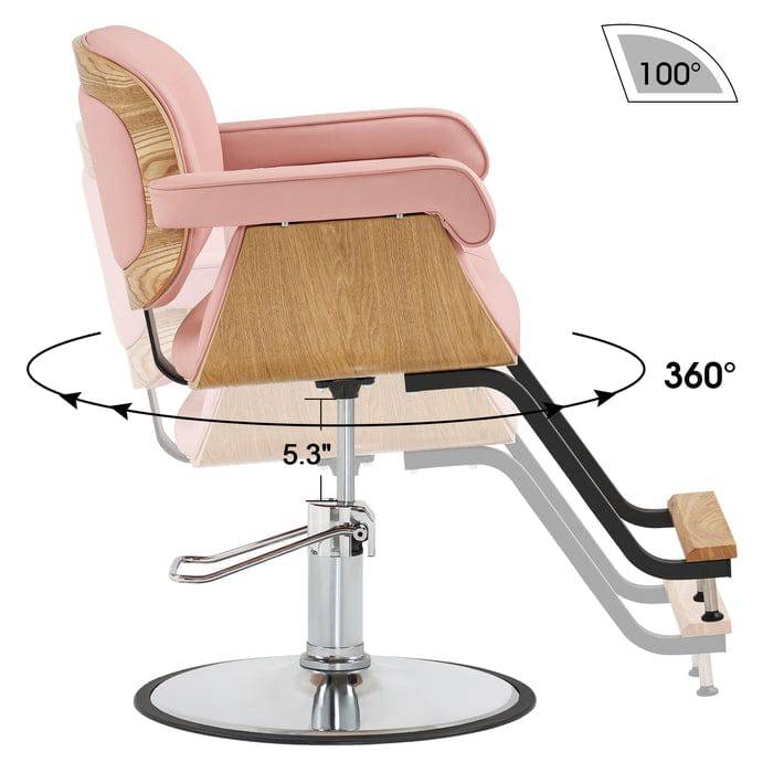 Brooks Salon Furnishing TimelessElegance Wooden Swivel Hair Styling Salon Chair