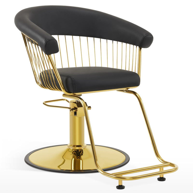 Brooks Salon Furnishing Classic Aura Salon Chair Black&Gold DSP-BBP-BBCHR-6154-MT-8677BK