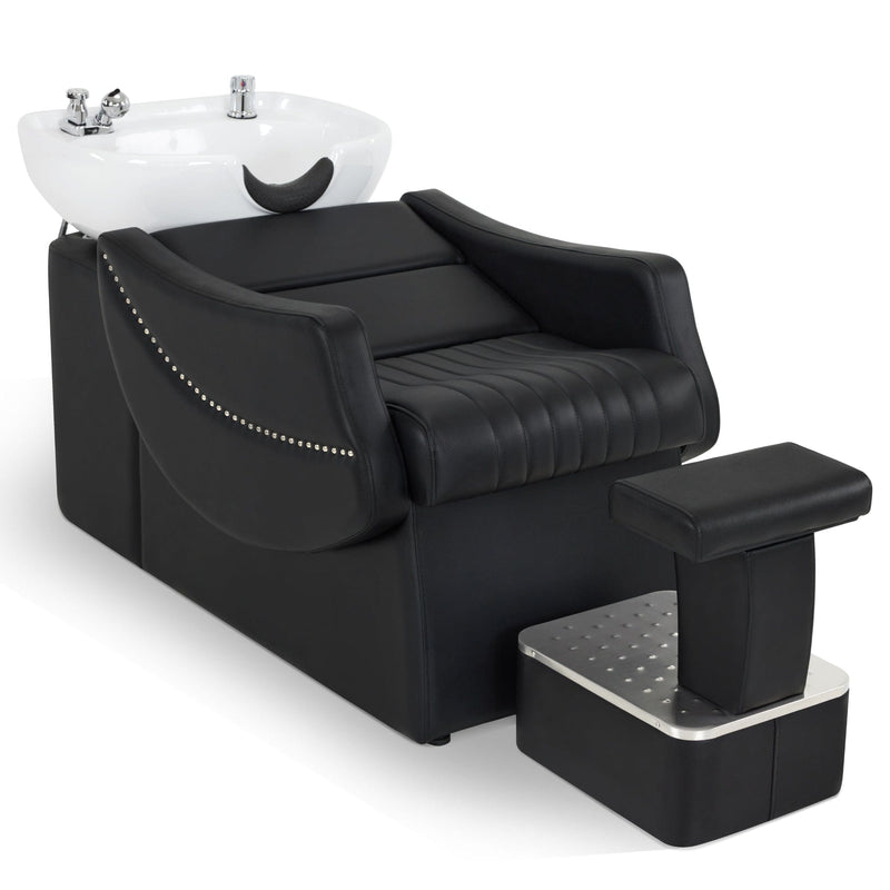 Brooks Salon Furnishing Elite Serenity Shampoo Unit Black DSP-BBB-BWSH-6154-9115BK