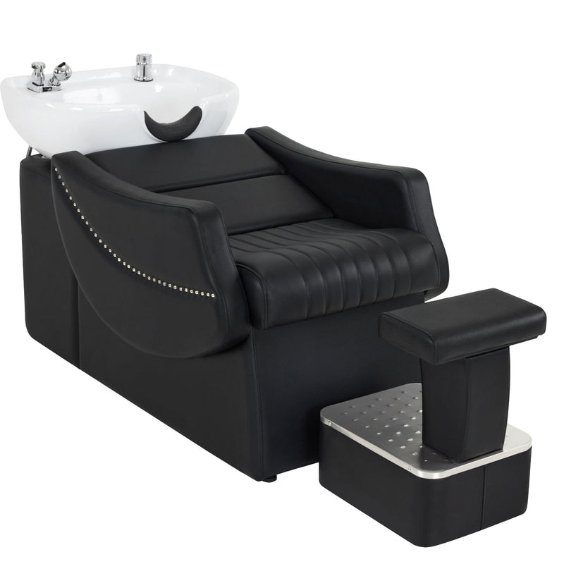 Brooks Salon Furnishing Elite Serenity Shampoo Unit Black DSP-BBB-BWSH-6154-9115BK