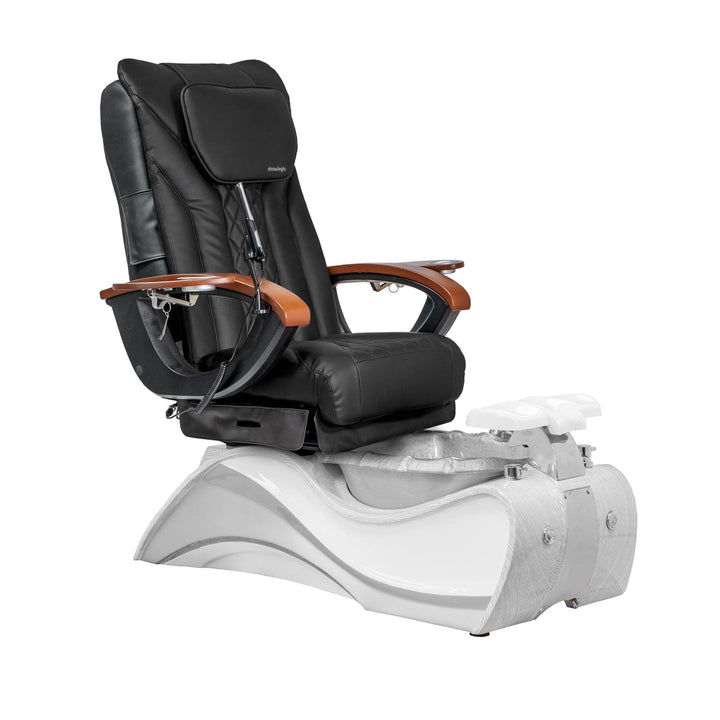 Mayakoba FIOR Shiatsulogic EX-R Pedicure Chair Black_EXR / Ultra White with Grey Oak Trim AYC-SPA-FIOR-EXR2007-1255WHTGRY-20VBLK