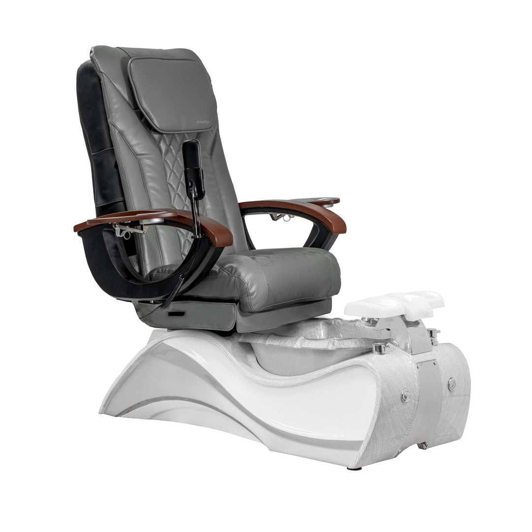 Mayakoba FIOR Shiatsulogic EX-R Pedicure Chair Grey_EXR / Ultra White with Grey Oak Trim AYC-SPA-FIOR-EXR2007-1255WHTGRY-20VGY