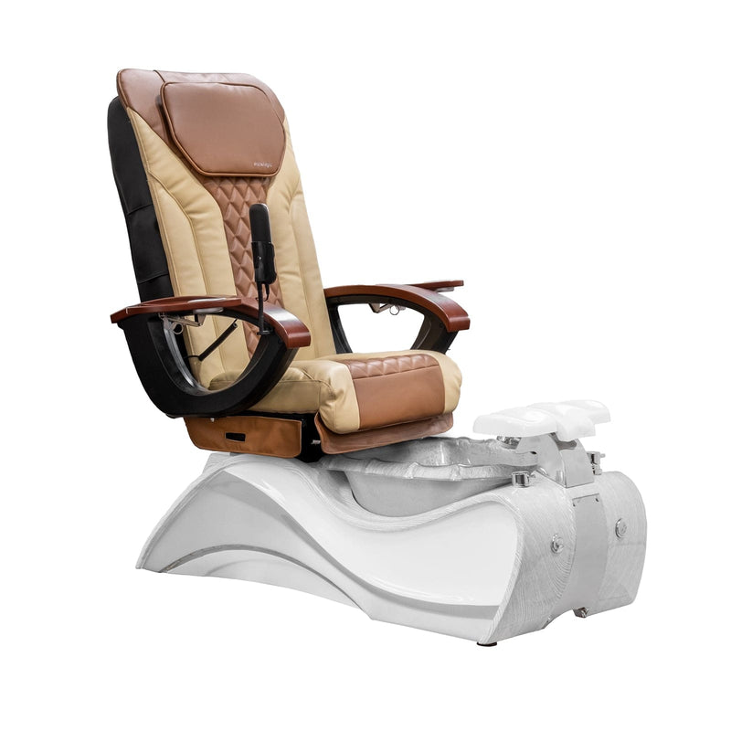 Mayakoba FIOR Shiatsulogic EX-R Pedicure Chair Sand_Cap_EXR / Ultra White with Grey Oak Trim AYC-SPA-FIOR-EXR2007-1255WHTGRY-20VSDCPO