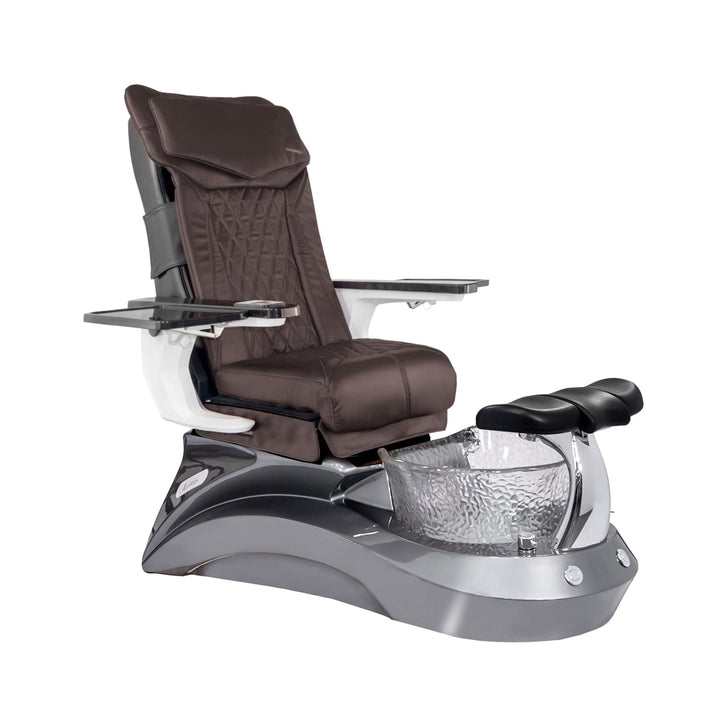 Mayakoba LOTUS II Shiatsulogic DX Pedicure Chair DX-Coffee / Metallic Grey and Crystal Lotus II AYC-SPA-LOTUS-2-DX-839MLTGRY-18VCFE