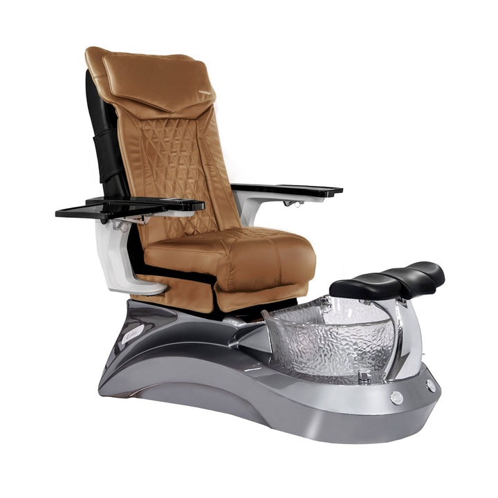 Mayakoba LOTUS II Shiatsulogic DX Pedicure Chair DX-Cappuccino / Metallic Grey and Crystal Lotus II AYC-SPA-LOTUS-2-DX-839MLTGRY-18VCPO