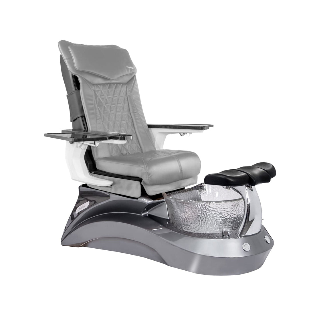 Mayakoba LOTUS II Shiatsulogic DX Pedicure Chair DX-Grey / Metallic Grey and Crystal Lotus II AYC-SPA-LOTUS-2-DX-839MLTGRY-18VGRY