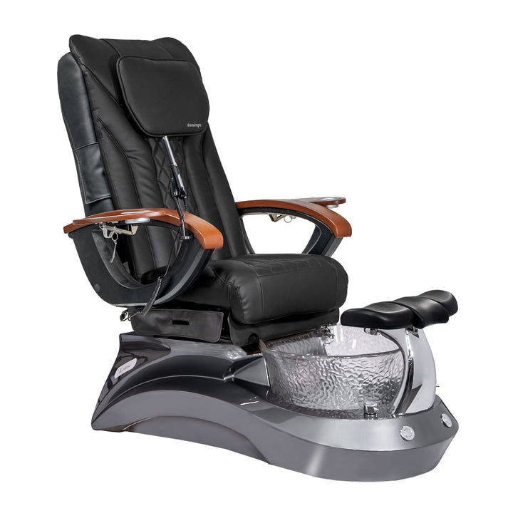 Mayakoba LOTUS II Shiatsulogic EX-R Pedicure Chair Black EXR / Metallic Grey and Crystal Lotus II AYC-SPA-LOTUS-2-EXR-839MLTGRY-20VBLK