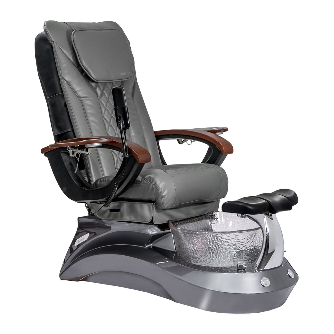 Mayakoba LOTUS II Shiatsulogic EX-R Pedicure Chair Grey EXR / Metallic Grey and Crystal Lotus II AYC-SPA-LOTUS-2-EXR-839MLTGRY-20VGY