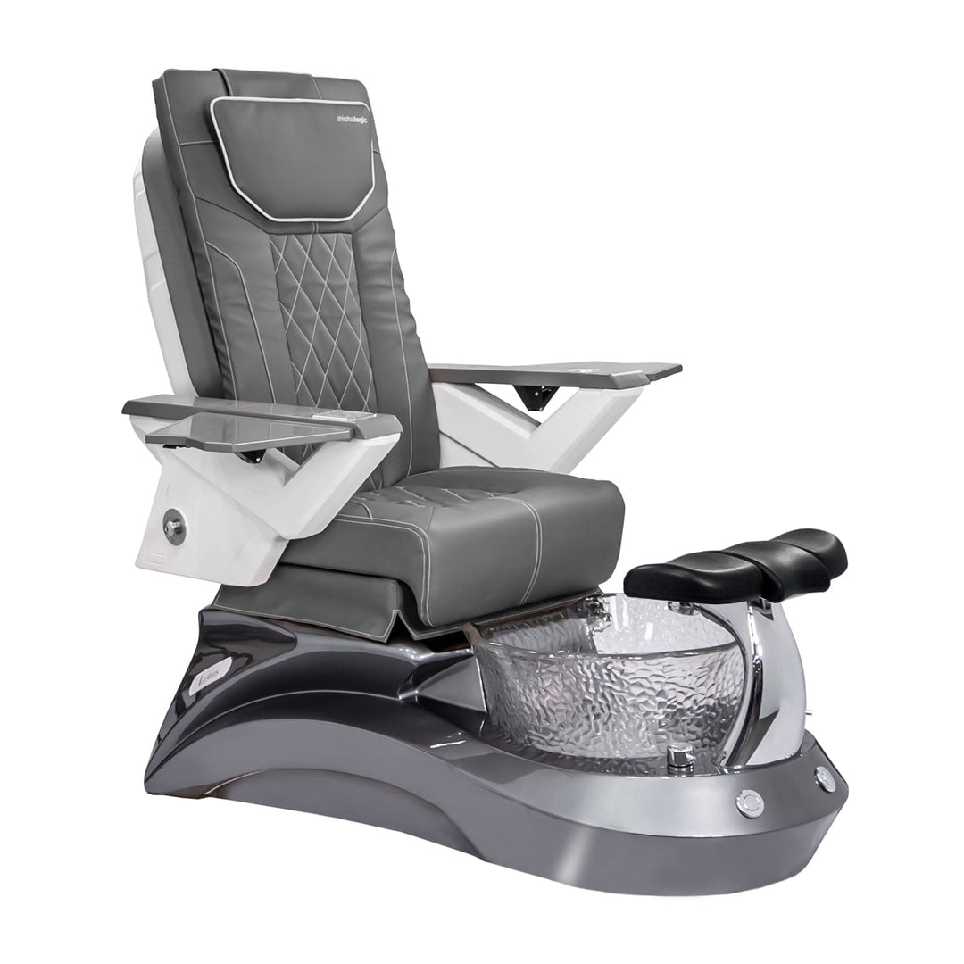 Mayakoba LOTUS II Shiatsulogic FX Pedicure Chair Grey FX / Metallic Grey and Crystal Lotus II AYC-SPA-LOTUS-2-FX-839MLTGRY-53-GY