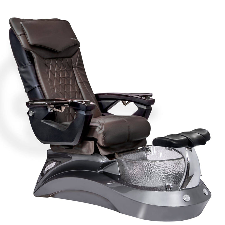 Mayakoba LOTUS II Shiatsulogic LX Pedicure Chair Coffee LX / Metallic Grey and Crystal Lotus II AYC-SPA-LOTUS-2-LX-839MLTGRY-18VCFE