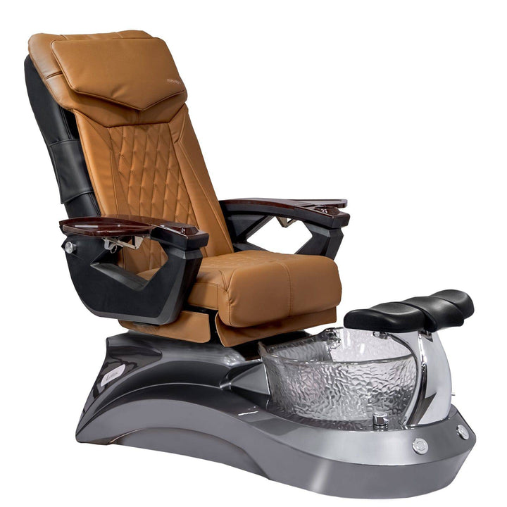 Mayakoba LOTUS II Shiatsulogic LX Pedicure Chair Cappuccino LX / Metallic Grey and Crystal Lotus II AYC-SPA-LOTUS-2-LX-839MLTGRY-18VCPO