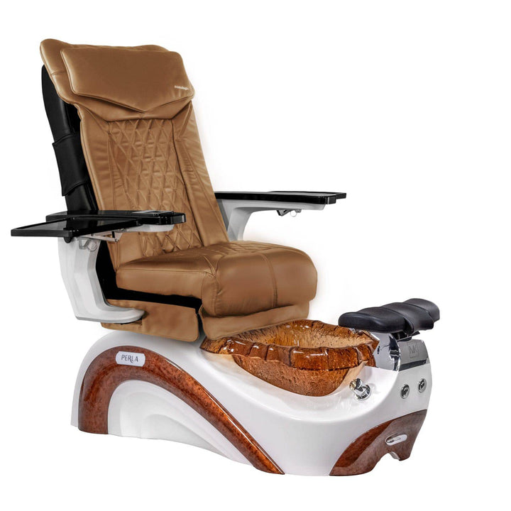 Mayakoba PERLA Shiatsulogic DX Pedicure Chair DX-Cappuccino / White and Gold Perla II AYC-SPA-PERLA-DX2307-822WHTGLD-II-18VCPO