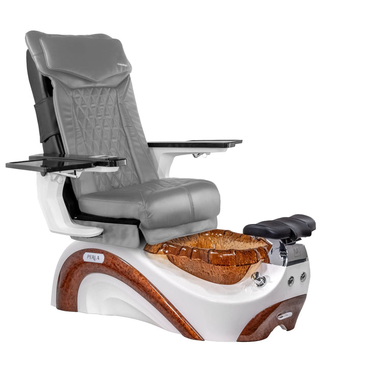 Mayakoba PERLA Shiatsulogic DX Pedicure Chair DX-Grey / White and Gold Perla II AYC-SPA-PERLA-DX2307-822WHTGLD-II-18VGRY