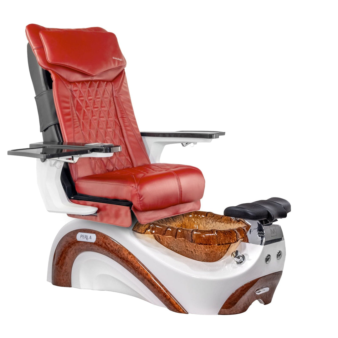 Mayakoba PERLA Shiatsulogic DX Pedicure Chair DX-Red / White and Gold Perla II AYC-SPA-PERLA-DX2307-822WHTGLD-II-18VRED