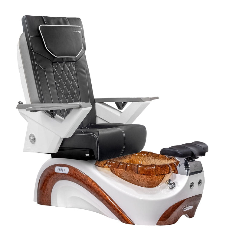 Mayakoba PERLA Shiatsulogic FX Pedicure Chair Black FX / White and Gold Perla II AYC-SPA-PERLA-FX9653-822WHTGLD-II-53BLK