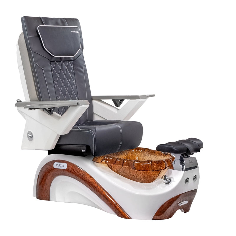 Mayakoba PERLA Shiatsulogic FX Pedicure Chair Chocolate FX / White and Gold Perla II AYC-SPA-PERLA-FX9653-822WHTGLD-II-53CHO