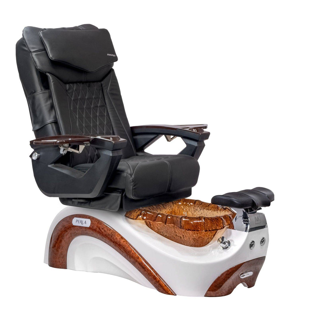 Mayakoba PERLA Shiatsulogic LX Pedicure Chair Black LX / White and Gold Perla II AYC-SPA-PERLA-LX1807-822WHTGLD-II-18VBLK