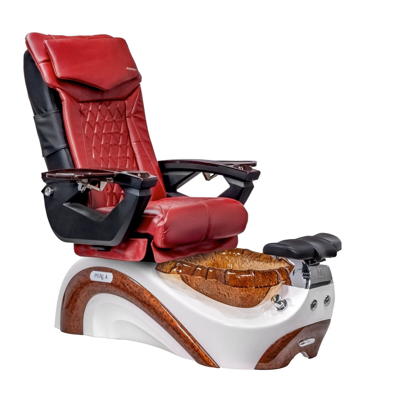 Mayakoba PERLA Shiatsulogic LX Pedicure Chair Deep Red LX / White and Gold Perla II AYC-SPA-PERLA-LX1807-822WHTGLD-II-18VRD