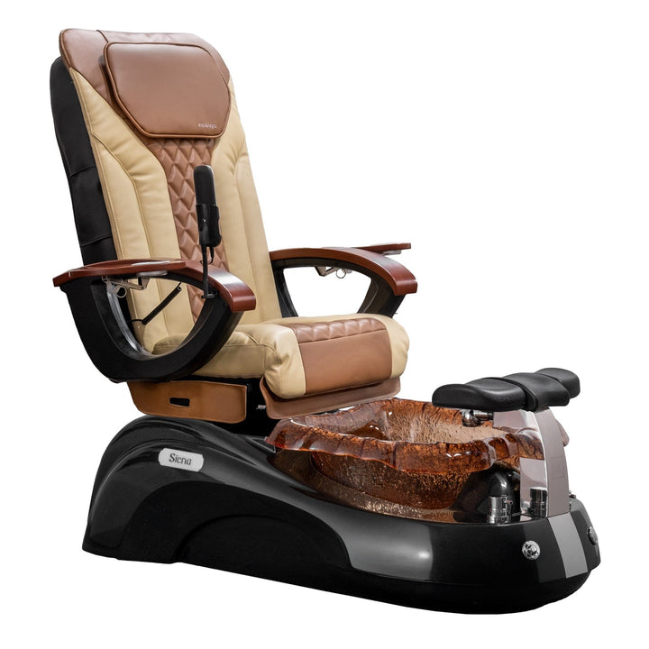 Mayakoba SIENA Shiatsulogic EX-R Pedicure Chair Sand and Cappuccino EXR / Black and Gold Siena AYC-SPA-SIENA-EXR2007-817BLKGLD-20VSDCPO