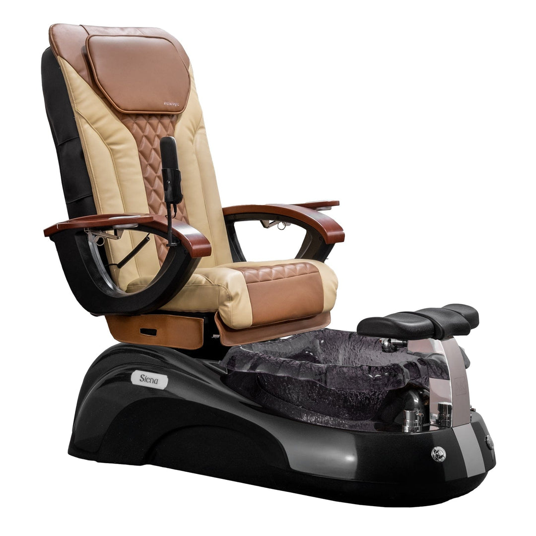 Mayakoba SIENA Shiatsulogic EX-R Pedicure Chair Sand and Cappuccino EXR / Black and Black Siena AYC-SPA-SIENA-EXR2007-817NBLKBLK-20VSDCPO