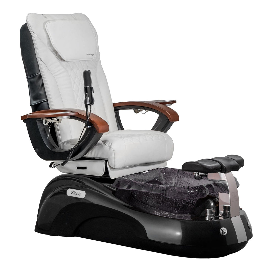 Mayakoba SIENA Shiatsulogic EX-R Pedicure Chair White EXR / Black and Black Siena AYC-SPA-SIENA-EXR2007-817NBLKBLK-20VWHT