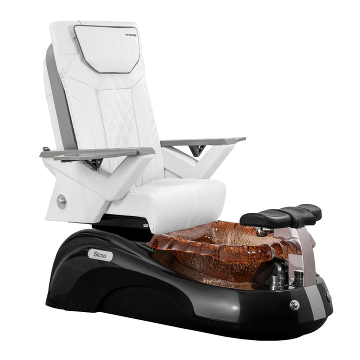 Mayakoba SIENA Shiatsulogic FX Pedicure Chair White FX / Black and Gold Siena AYC-SPA-SIENA-FX9653-817NBLKGLD-53WHT