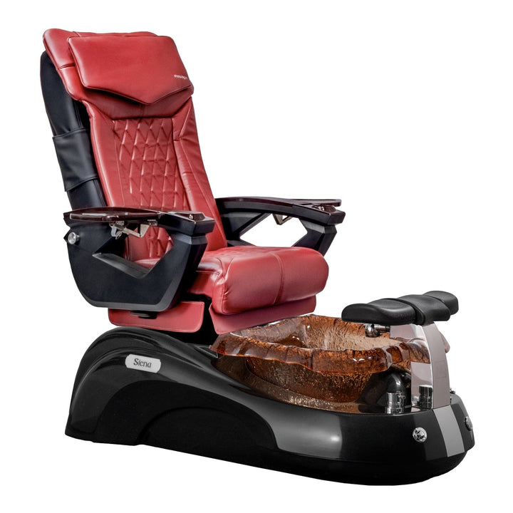 Mayakoba SIENA Shiatsulogic LX Pedicure Chair Deep Red LX / Black and Gold Siena AYC-SPA-SIENA-LX1807-817NBLKGLD-18VRD