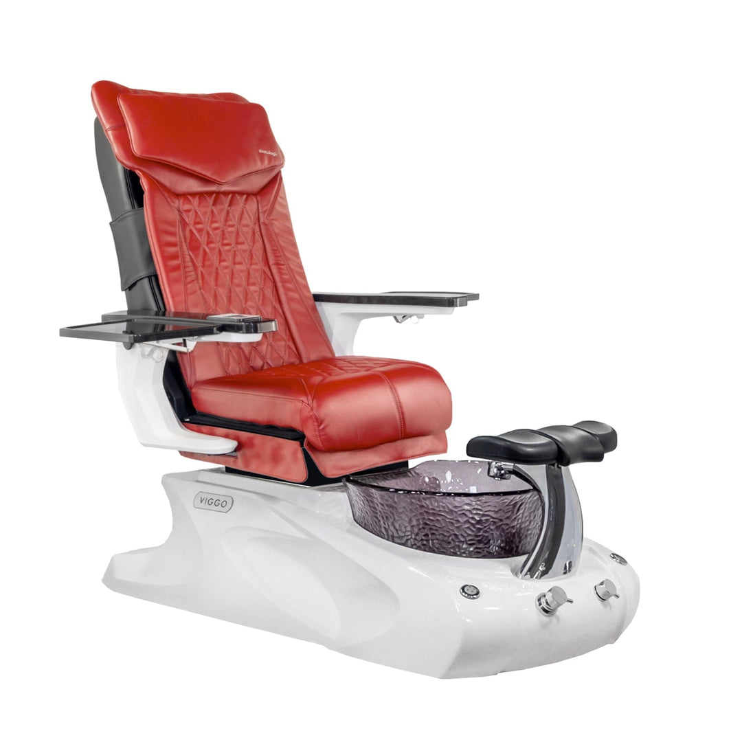 Mayakoba VIGGO II Shiatsulogic DX Pedicure Chair DX-Red / Metallic White Viggo II AYC-SPA-VIGGO-2-DX2307-849WHT-18VRD