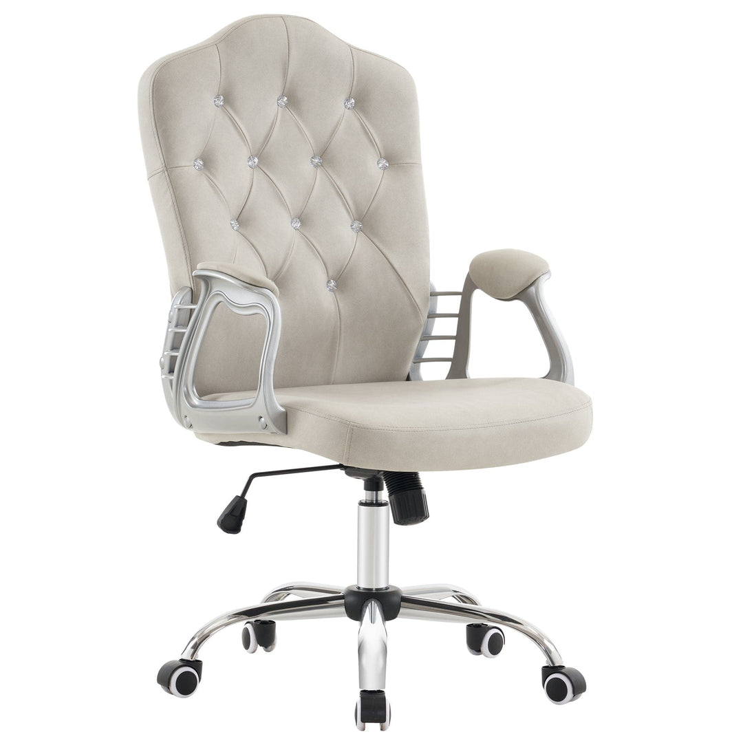 Brooks Salon Furnishing The Sophia Tufted Rolling Chair Grey DSP-BBP-CUCHR-6153-3535EY