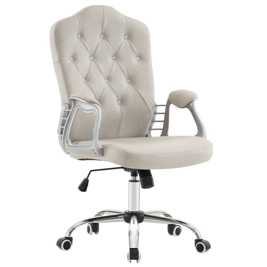 Brooks Salon Furnishing The Sophia Tufted Rolling Chair Grey DSP-BBP-CUCHR-6153-3535EY