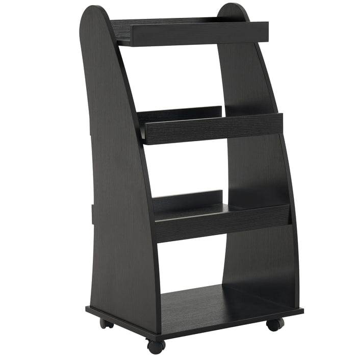 Brooks Salon Furnishing Alex 4-Tier Salon Rolling Utility Cart Black FF-BBP-TRLY-6154-2031-PNK