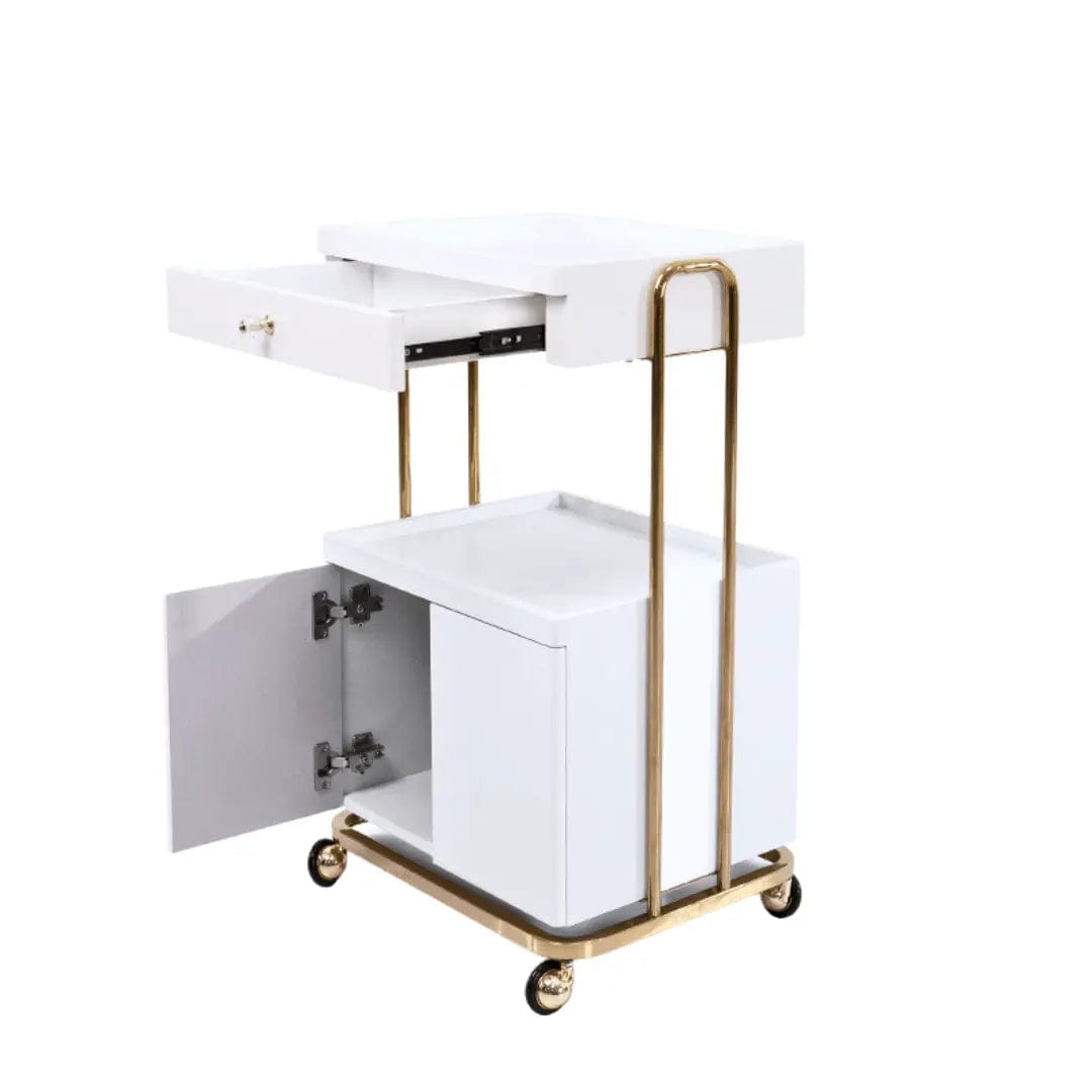 Beauty-Ace Beauty Salon Rolling Trolley With Double Storage FF-DPI-TRLY-OY006-WHT