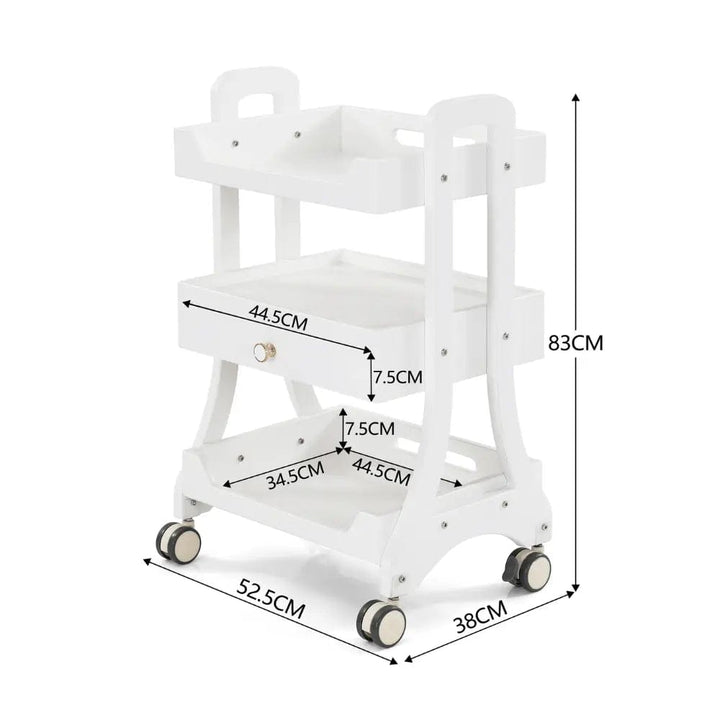 Beauty-Ace Beauty Salon Rolling Trolley ML004 with one Drawer FF-DPI-TRLY-ML004-WHT