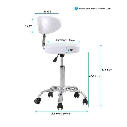 Beauty-Ace Seli Facial Stool with Backrest