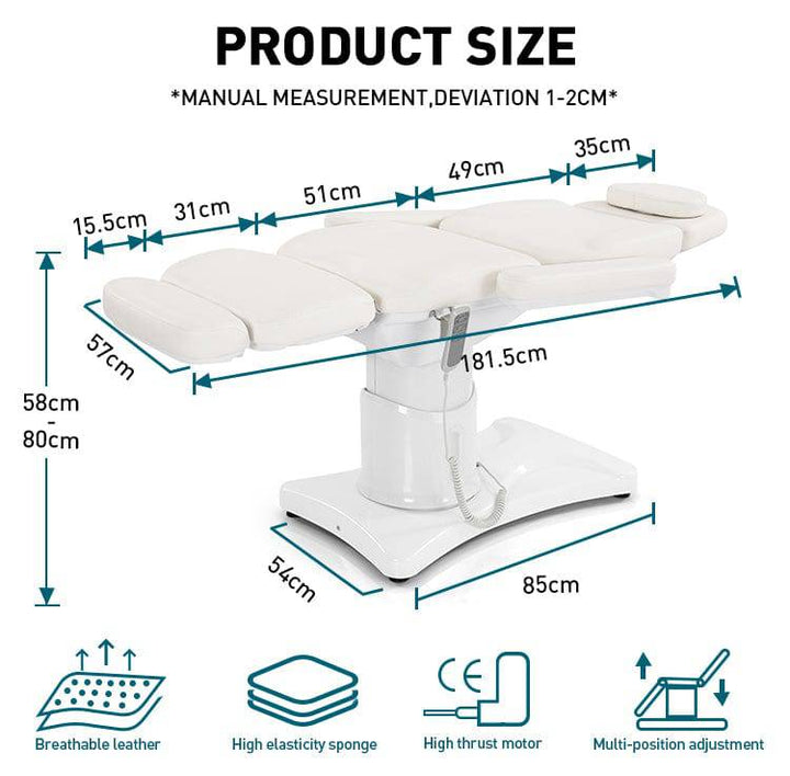 Dermalogic Beautyace Milton White Electric Facial Bed Brow Bed