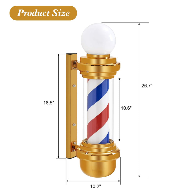 Brooks Salon Furnishing The Hudson Spiral Barber Pole