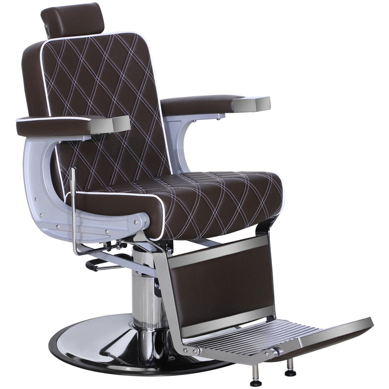 Brooks Salon Furnishing Majestic Luxe Barber Chair Brown DSP-BBP-BBCHR-6154-3825BR