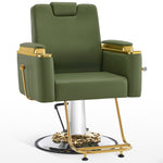 Brooks Salon Furnishing The Royale Barber Chair Green DSP-BBP-APCHR-6154-MT-8623GR