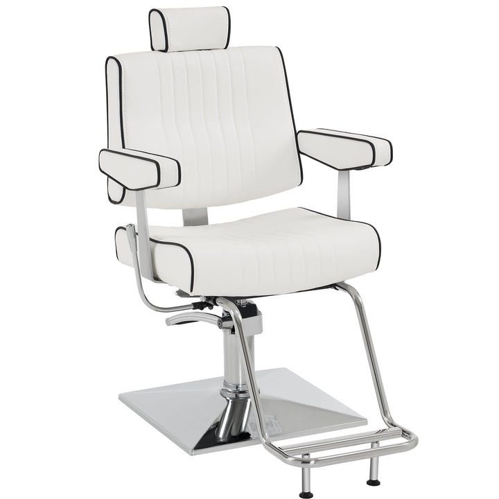 Brooks Salon Furnishing The Nordic Elegance Barber Chair White DSP-BBP-APCHR-6154-M9138WH