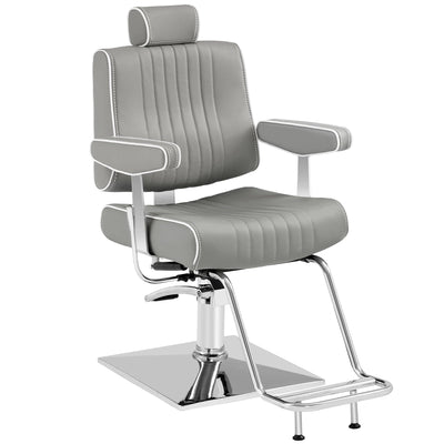 Brooks Salon Furnishing The Nordic Elegance Barber Chair Grey DSP-BBP-APCHR-6154-M9138EY