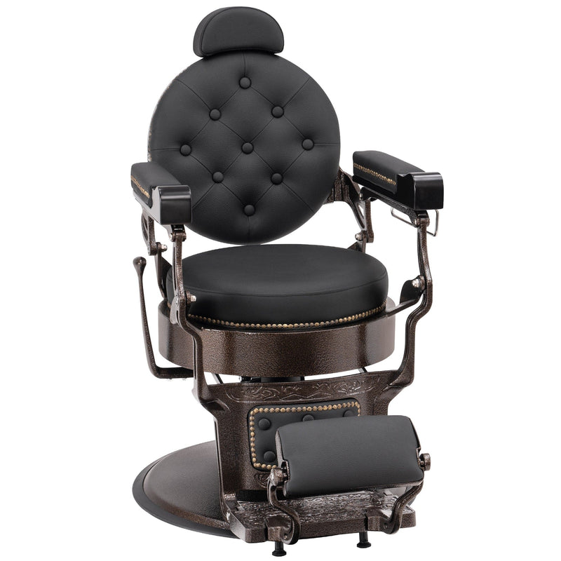 Brooks Salon Furnishing Heritage Vintage Barber Chair Black DSP-BBP-BBCHR-6154-9207BK