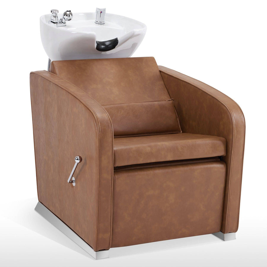 Brooks Salon Furnishing LuxEase Shampoo Unit Brown DSP-BBB-BWSH-6154-FR-9303BR