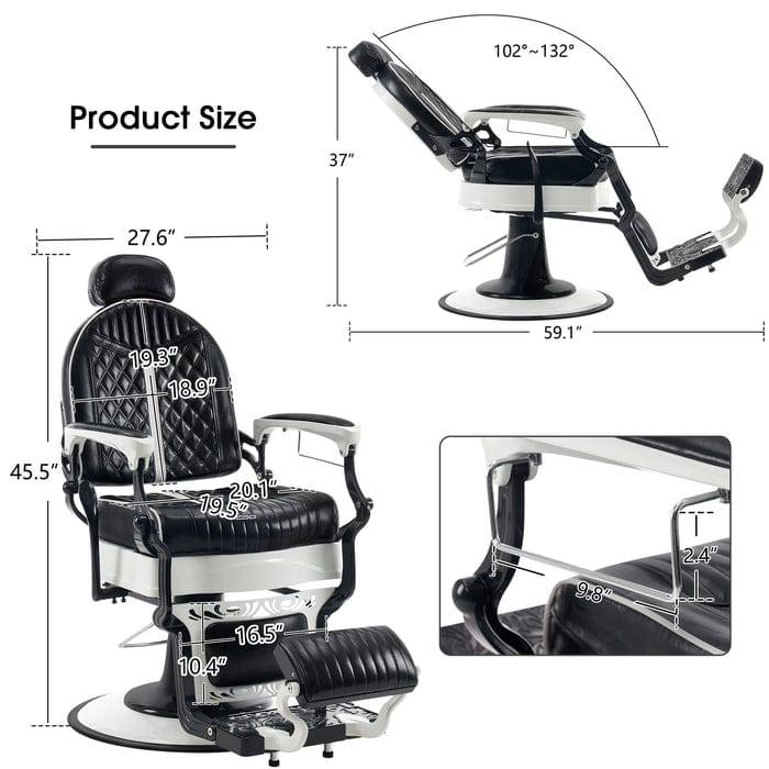 Brooks Salon Furnishing RetroRecline Pro Hydraulic Barber Chair