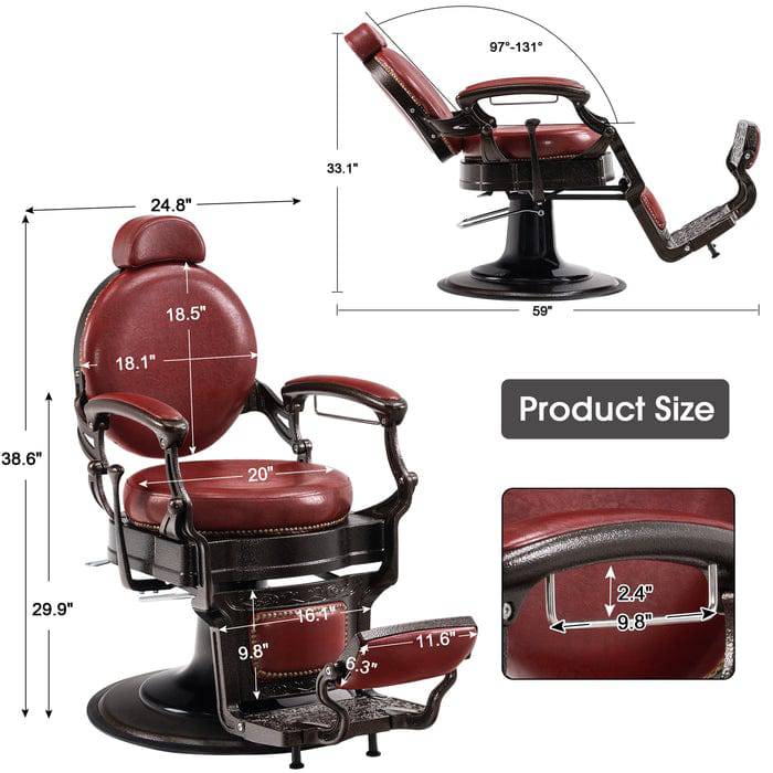 Brooks Salon Furnishing RetroFlex Heavy-Duty All-Purpose Hydraulic Barber Chair